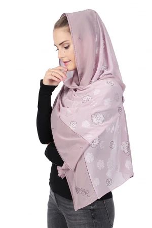 Two Layers Net Material Splicing Chiffon Women Hijab Diamond Scarf Shawls Plain Simulation Silk Pray Headscarf