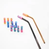 UKETA hot selling colorful disposable food grade silicone bubble tea 8mm straw tips