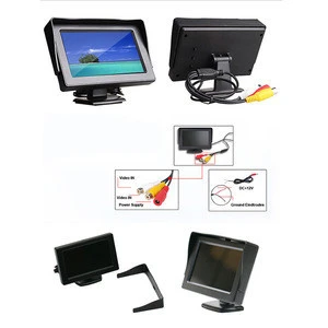 UPsztec 4.3&quot; TFT Color LCD Car Monitors Reverse Rearview 16:9 Car Monitor For Camera DVD VCD 2 Video Input