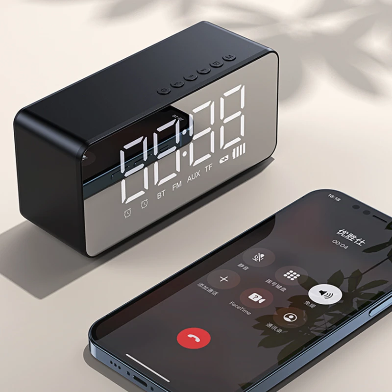 USAMS Multi-functional Wireless Alarm Clock Fm Radio Speaker