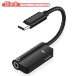 USB C Cable 2 in 1 Type-C 3.5mm Jack Audio Converter Headphone Cable adapter