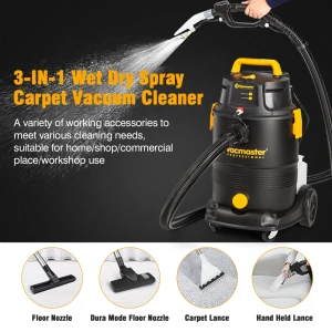 Vacmaster Wet Dry Shampoo Vacuum Cleaner 3 in 1 Portable Carpet Cleaner 8 Gallon 5.5 Peak HP,VK809PIWR