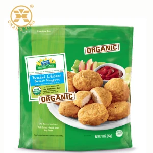 Vacuum nylon plastic bag Precooked Chicken Nuggets bag Standing food package bag with zipper