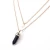 Import Vintage Double Layer Chain Hexagonal Quartz Glass Alloy Stone Boho Crescent Moon Women Bullet Gold Plated Pendant Necklace from China
