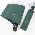 Vinyl sunscreen anti-ultraviolet UV umbrella Korean version of the forest three-fold umbrella rain and rain dual-use business um