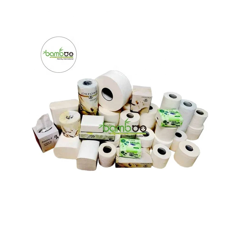 virgin bamboo pulp bleached white degradable soft toilet paper wrapped in tissue paper bathroom small roll toilet paper