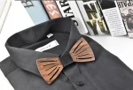 Walnut wood bow tie used in wedding gift or party gift