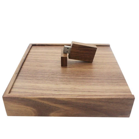 Walnut Wood Photo Album Box Gift USB with Wooden Package Box Size 18*17*5.5cm