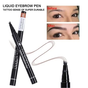 Waterproof Fork tip Eyebrow Tattoo Pen 4 Head Fine Sketch Liquid  Eyebrow Pencil