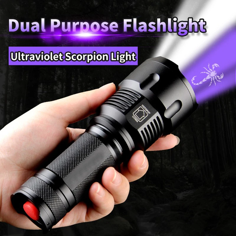 Waterproof Usb Flash Rechargeable Led Lamp Torche Light Hunting UV Torch Flashlight