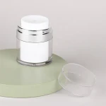White 50g Plastic Vacuum Jar Cream Lotion Plastic Jars Refillable Can Design for Convenient Use Beautifully Designed