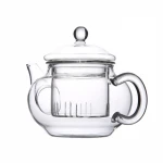 Wholesale 600ml Heat Resistant Clear Borosilicate Pyrex Glass Teapot with Infuser