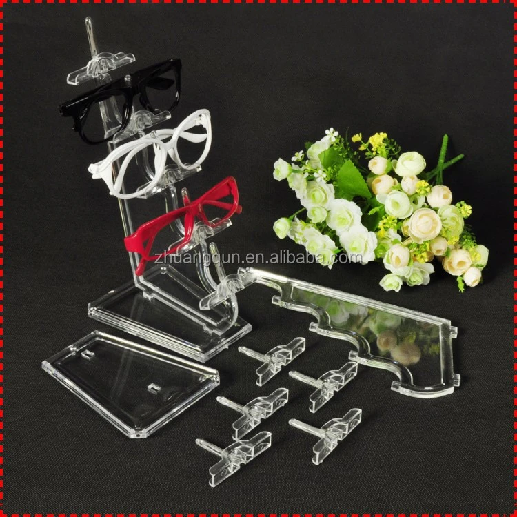 Wholesale assembling clear 5-pair spectacles glasses display stand Organizer