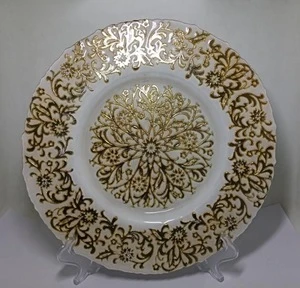 wholesale custom crystal clear glass dinner charger plates