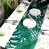 Wholesale custom Decorative table runner Creative Digital printing Cotton and linen green table runner