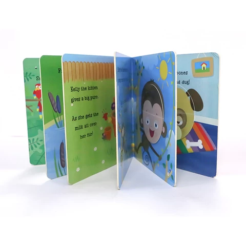 Wholesale Custom Hard Cover Book Printing Coated Paper Comic Kid Children Colour Cardboard Book Printing