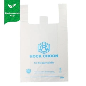 Wholesale ecofriendly custom printing biodegradable plastic t shirt shopping bag