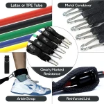 Wholesale Fitness Band Latex Fitness Home Gym Resistance Exercise Bands 11Pcs