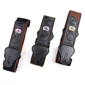 Wholesale high quality carrying guitar picks strap belt guitar belt/guitar strap with leather head