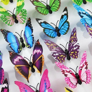 Wholesale Hot 7cm Simulation Butterfly Cute Wall Curtains Wedding Party Home Decoration Sticker