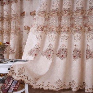 Wholesale made in china drapes backing valance Luxury Embroidered curtain