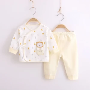 Wholesale New Born Baby Clothing 0-3 montths Baby Clothing Cotton long sleeves underwear set