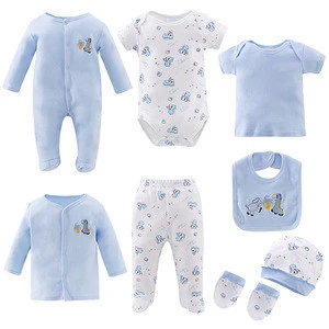 Wholesale Summer Bodysuit Baby Clothing Sets Romper Newborn Cotton Baby Boys Girl Clothes Gift Set