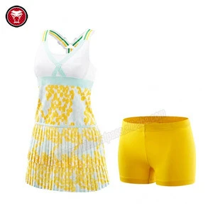 Wholesale womens girls new blank tennis skirts custom design tennis dress netball uniforms tennis bra shorts