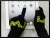Import Winter LV English letter pattern fashion knitted black gloves three-finger touch screen acrylic mittens from China