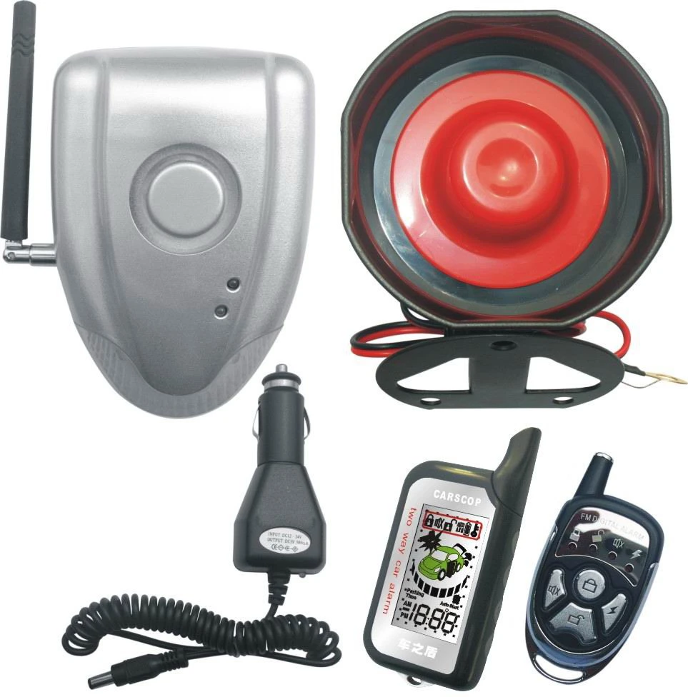 Wireless car alarm system with shock sensor and air pressure sensor and easy installation