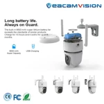 Wireless CCTV Camera System IP66 Waterproof HD PT Battery Camera with Two Way Audio