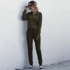 Women Tracksuit Two Pieces Set Crop Top Long Booty Pants 2 Pieces Set Elastic Sports Suits Skinny Ladies Outdoor Sportswear