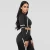 Import Womens Long Sleeve Fitness Sports Set Running Tight Two-piece Gym Wear black from Pakistan