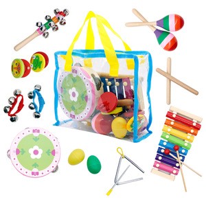 Wooden 14pcs Music Instrument Kit Kids Early Education Music Game Set  Musical Instrument Toy Educational Toy