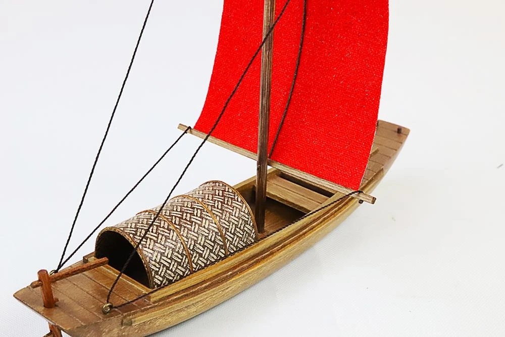 Wooden ship model boat model  with cedar for home decoration Jiangnan fishing boat