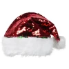 Xmas Flip Sequin Short Plush Christmas Hat With Glitter