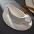 Import YAYU Nodic Fashionable private logo white glaze porcelain novelty gravy boat ceramic table mike sauce dispenser with saucer from China
