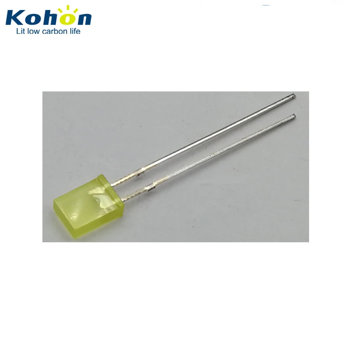 Yellow lens Rectangular type 2*5*7 mm high bright yellow led diode for instrument indicators