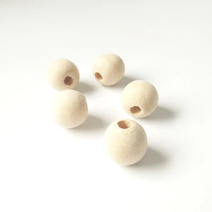yiwu manufacturers custom 20mm 25mm large unfinished round natural wooden beads