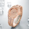 YT021 Luxury Fashion Stainless Steel Back Female Male Silver Diamond Quartz Watch