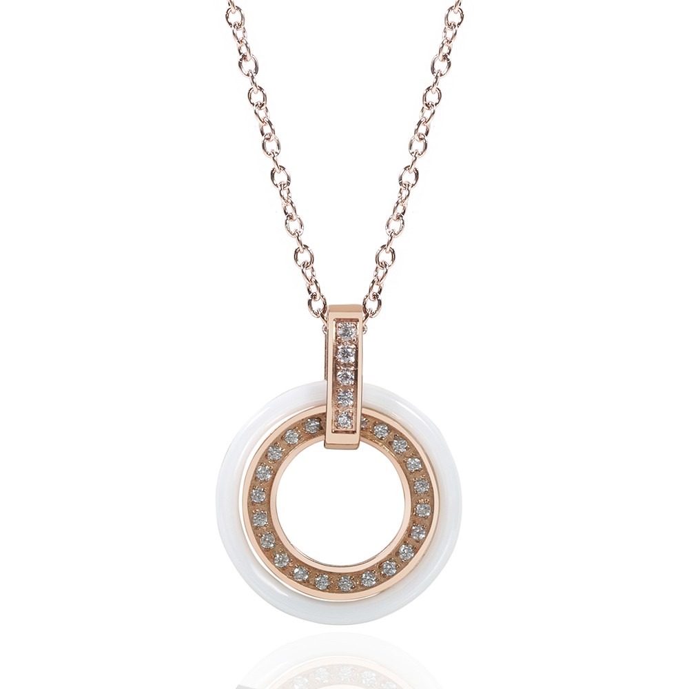 Zircon necklace ceramic jewelry accessories stainless steel jewelry for women