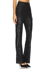 WOMEN'S SEQUIN WIDE LEG TROUSERS
