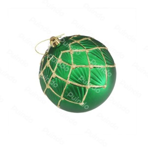 Puindo Brilliant Green Christmas ball with Glitter A3
