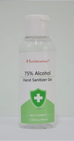 100mL 75% ethanol alcohol hand sanitizer for cleaning and hygiene antibacterial disinfectant gel