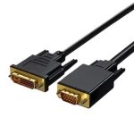 DVI to VGA Cable 1.8m, Male to Male Gold-Plated 1080P Full HD Cord for HD