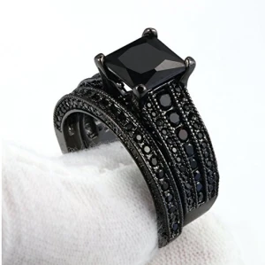 Black Spinel Black Rhodium Planted Stackable Ring | 925 Silver Jewelry Manufacturing | 925 Ring Manufacturing
