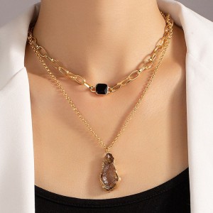 Wholesale Double Layer Pendants Necklace For Women Ladies OEM Odm Manufacture