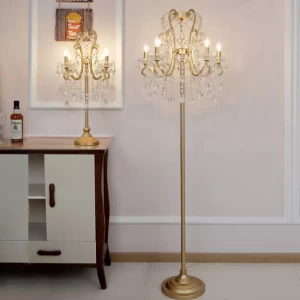 European simple design creative home decorative bedroom living room standing led crystal luxury floor lamp