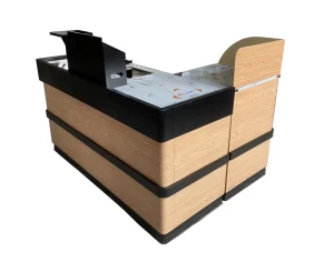 Heavy-Duty Corner Cashier Counter and POS Wrap Station