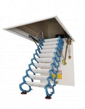 steel folding loft staircase with handrail pull down ladder